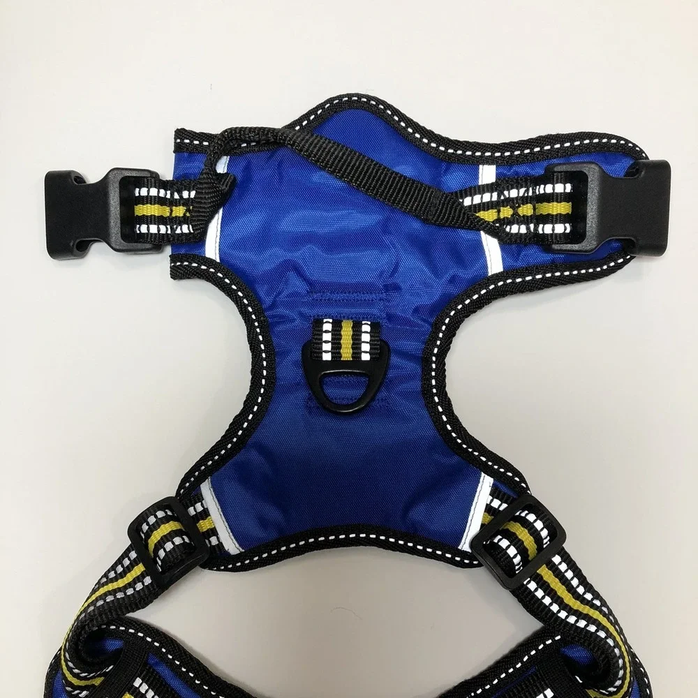 Goodyear Dog Safety Harness Medium Blue Black Yellow Reflective Adjustable Vest